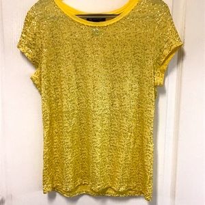 Inc yellow tshirt with sparkles
